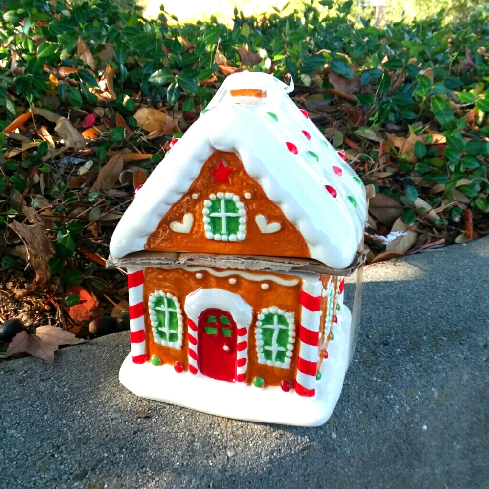Gingerbread house cookie jar